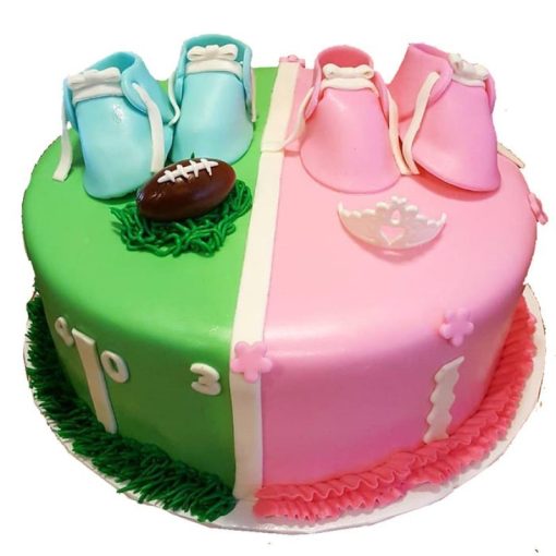 Pink and Green Baby Shower Cake