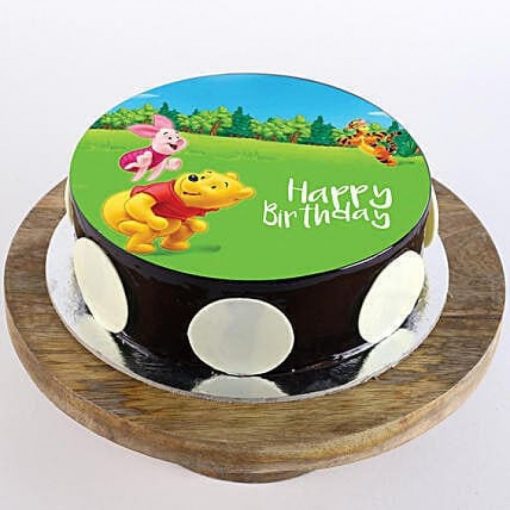 Pooh & Piglet Cartoon Photo Cake