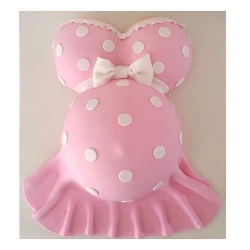 Pregnant Lady Baby Shower Fondant Cake