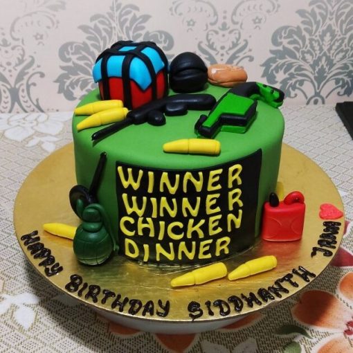 PUBG Battlefield Fondant Cake