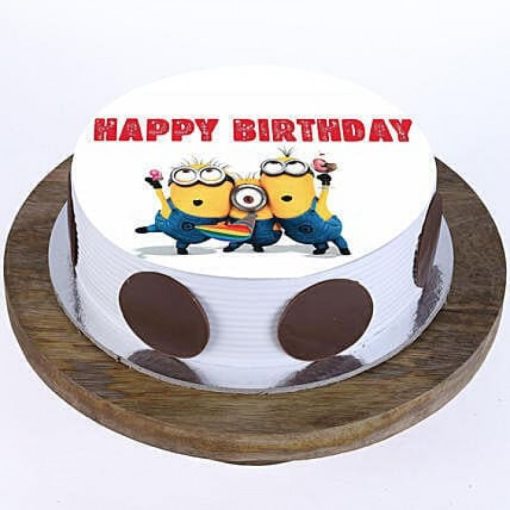 Quirky Minions Cartoon Photo Cake