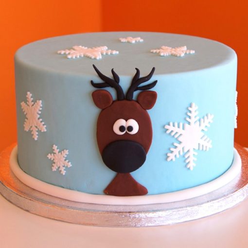 Raindeer Theme Fondant Cake