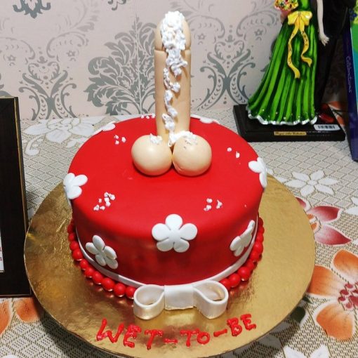 Red Fondant Penis Theme Cake