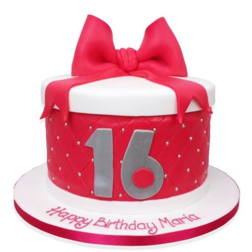 Red Hat Box Fondant Cake