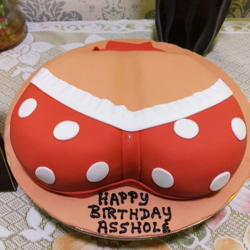 Red Polka Bra Theme Adult Cake