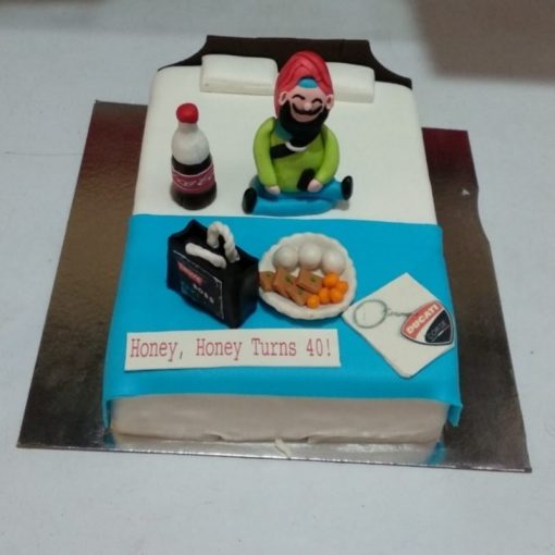 Sardar Ji Sitting on Bed Customized Cake