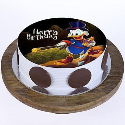 Scrooge McDuck Cartoon Photo Cake