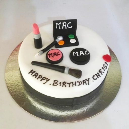 Simple Makeup Fondant Cake