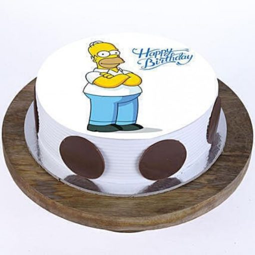 Simpsons Cartoon Photo Cake