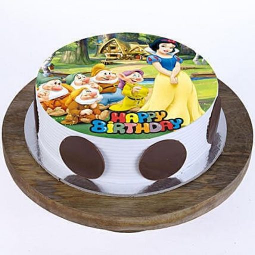 Snow White Cartoon Photo Cake