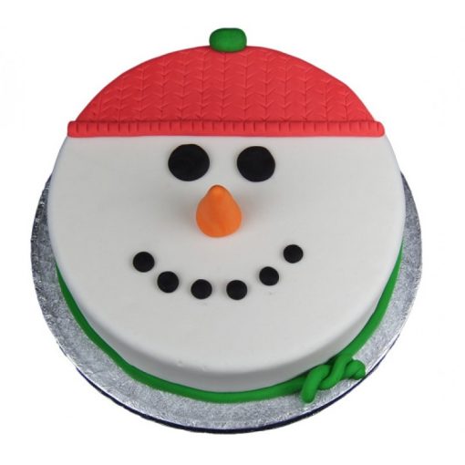 Snowman Face Fondant Cake