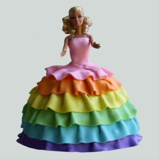 Splash Of Colours Barbie Fondant Cake