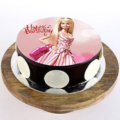 Stylish Barbie Photo Cake