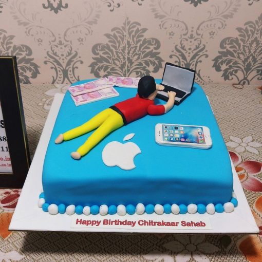 Tech Guy Theme Fondant Cake