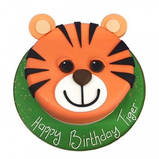 Tiger Party Fondant Cake