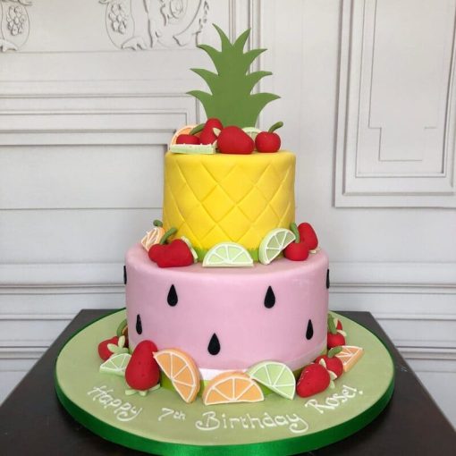 Tropical Fruit Birthday Cake