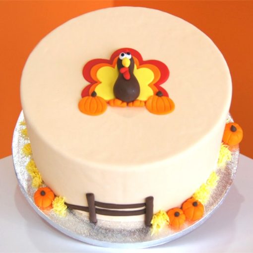 Turkey & Pumpkin Theme Cake