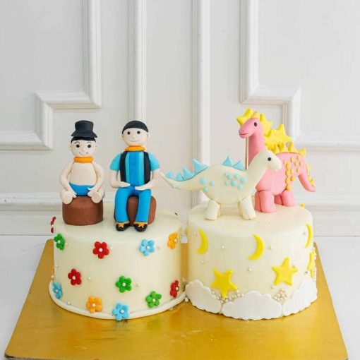 Twin Brother Sister Fondant Cake