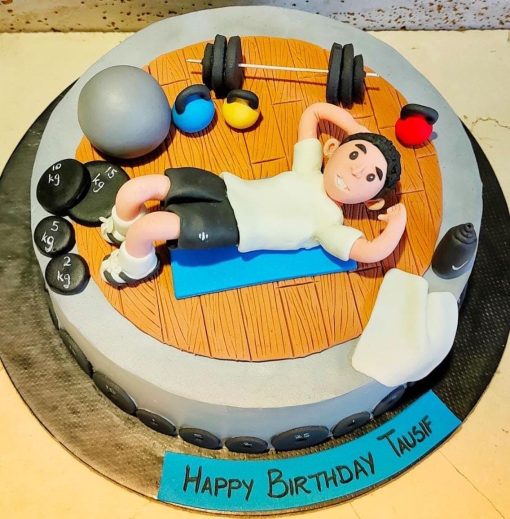 Guy Workout Fondant Cake