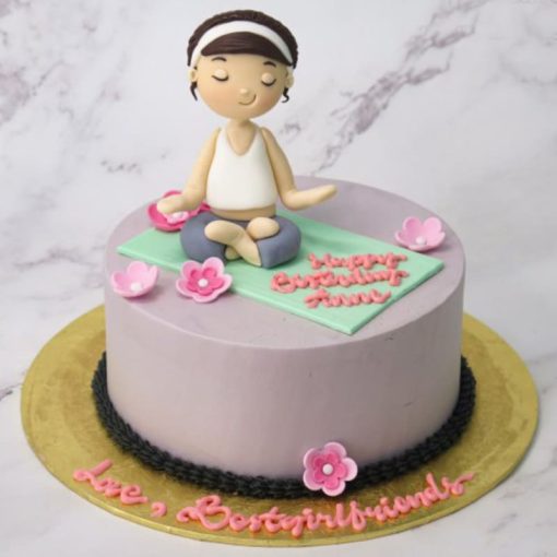 Simple Yoga Girl Cake